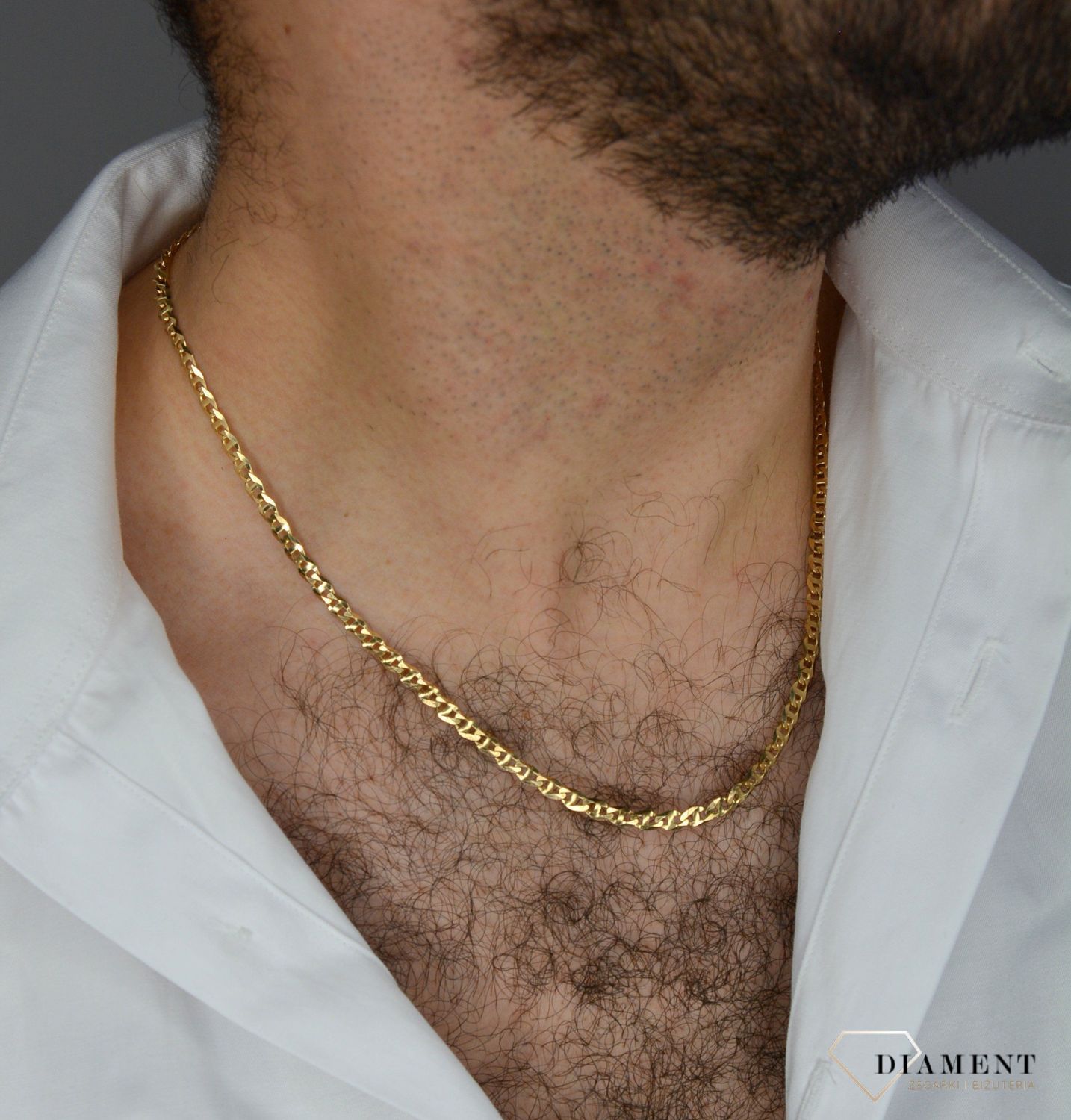 ✅ Złoty łańcuszek o delikatnym splocie gucci o niewielkich oczkach ✅ Łańcuszek został wykonany z najwyższej jakości złota próby 585 ✅ Złoty łańcuszek to świetny pomysł na prezent ✅.jpg